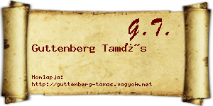 Guttenberg Tamás névjegykártya